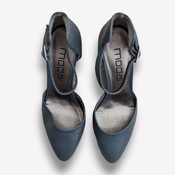 Moda Spana Charcoal Wedge Heels, 6 1/2 M - Picture 4 of 10